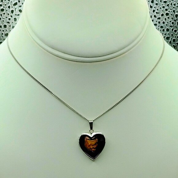 Sterling Jewelry - Sterling Polished Heart Locket Pendant Necklace